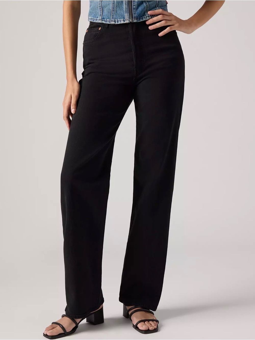 Levi's Black High-Rise Straight Leg Jeans